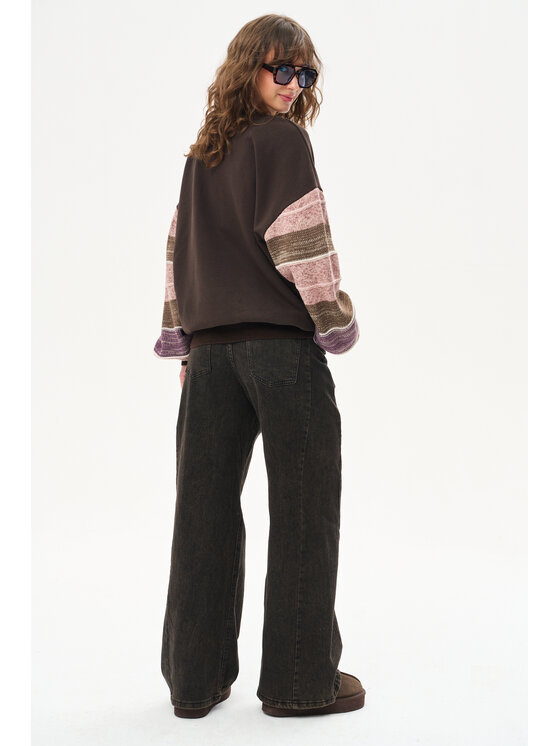 blue shadow blue shadow Sweter Aliza Brązowy Regular Fit