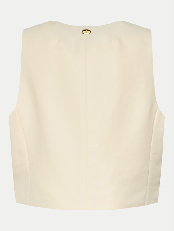TWINSET TWINSET Vestă elegantă 241TT2100 Écru Slim Fit