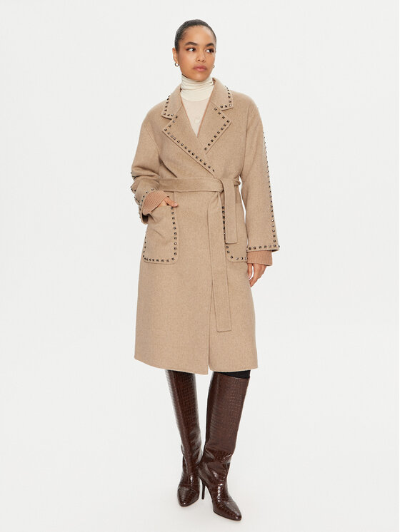 ViCOLO ViCOLO Wollmantel TS0032 Beige Regular Fit