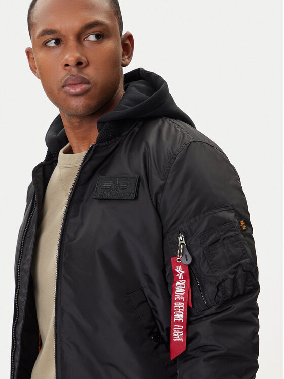 Alpha Industries Alpha Industries Μπόμπερ μπουφάν MA-1 TT Hood Two Tone 258100 Μαύρο Regular Fit