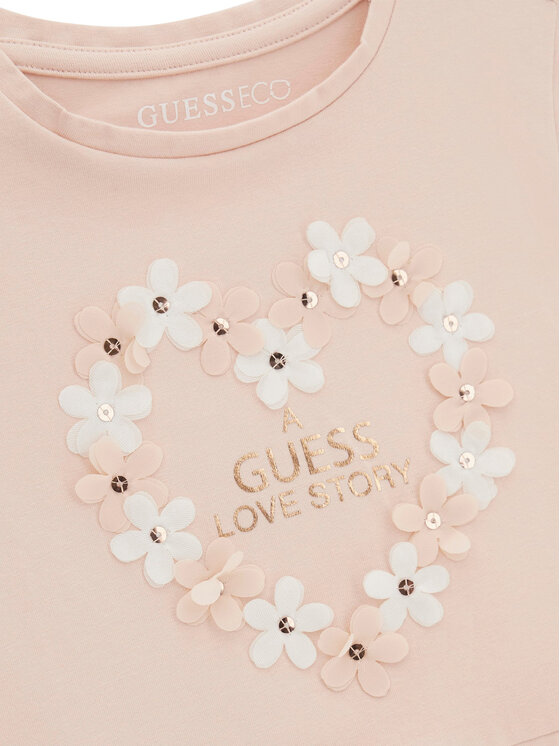 Guess Guess Póló K6GI20 K6YW4 Világos rózsaszín Regular Fit