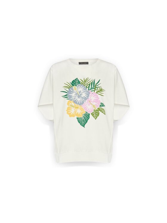 Elena Mirò Elena Mirò T-Shirt G005E100346N011 Biały Boxy Fit
