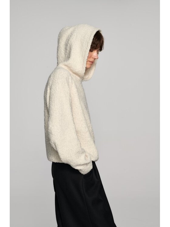 B SIDES Damski Sweter, rozmiar S/M, Biały, Z KAPTUREM ROCKY