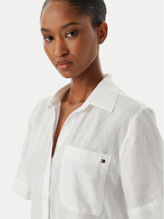 Tommy Hilfiger Tommy Hilfiger Košile WW0WW48925 Bílá Relaxed Fit