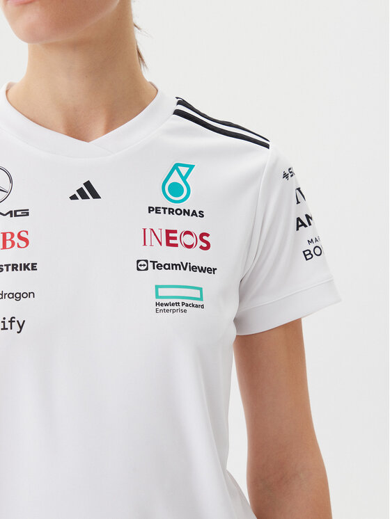adidas adidas T-Shirt Mercedes - AMG Petronas Formula One Team JX5799 Biały Regular Fit