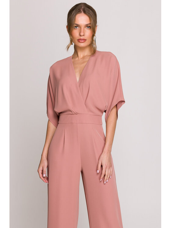 Stylove Stylove Kombinezon S395 Różowy Sexy Straight Fit