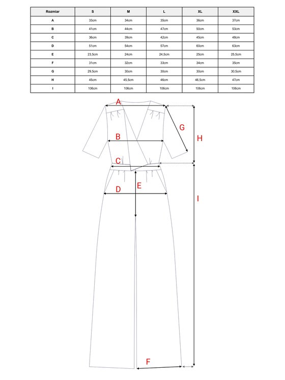 Made of Emotion Made of Emotion Kombinezon M703 Czarny Wide Leg