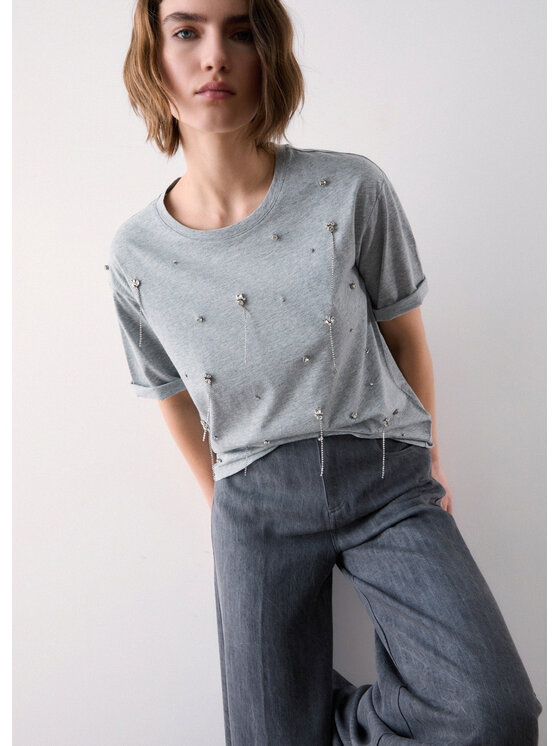 Liu Jo Liu Jo T-shirt WF6398JS904L9349 Grigio Regular Fit