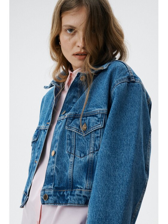 MARI PRETI MARI PRETI Giacca di jeans Denim Rust Blu scuro Regular Fit
