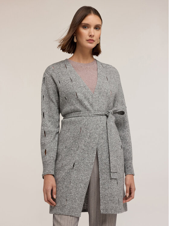 Motivi Motivi Cardigan M474W003574N013 Grigio Regular Fit