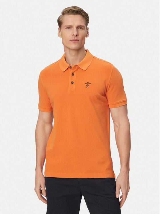 Aeronautica Militare Tricou polo 261PO1925UP00406 Portocaliu deschis Regular Fit