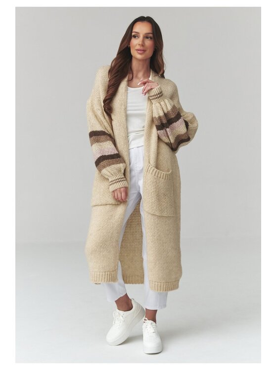 Makadamia Makadamia Sweter S174 Beżowy Loose Fit