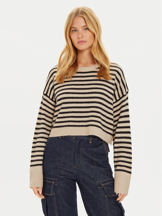Brave Soul Maglione LK-230SEATON Beige Regular Fit, taglia : L