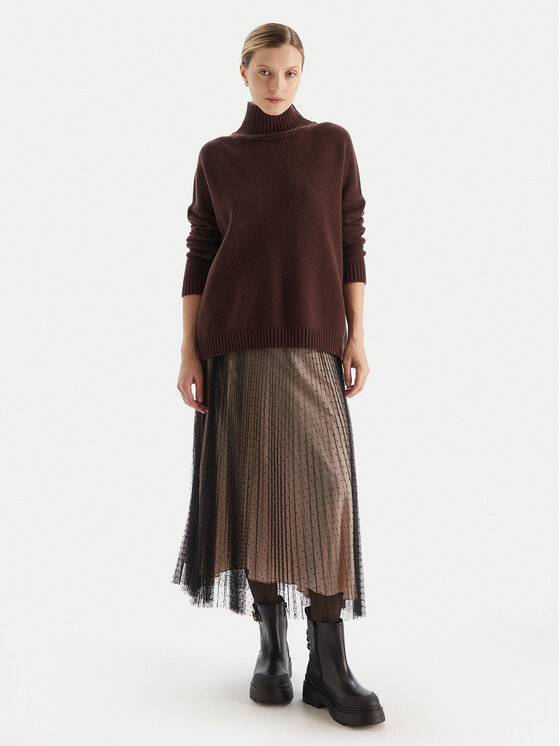 TWINSET TWINSET Midi sijonas 252TT2023 Juoda Regular Fit