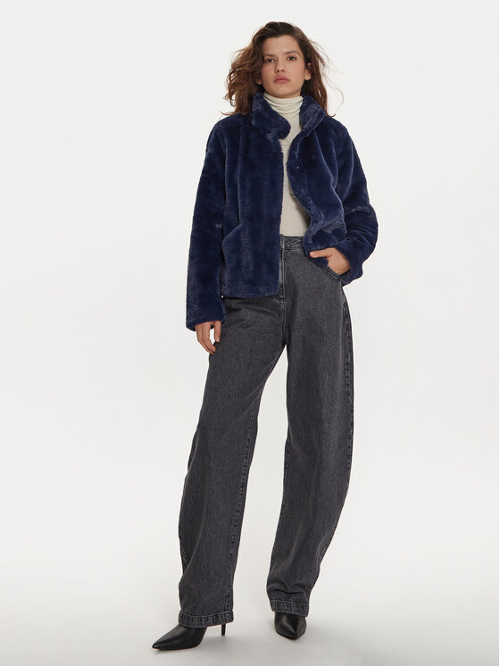 ONLY ONLY Γούνα Newvida 15295423 Σκούρο μπλε Regular Fit