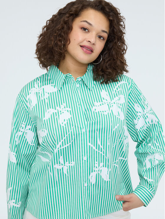 Fiorella Rubino Fiorella Rubino Camicia 5056T001460N0S5 Verde Cropp Fit