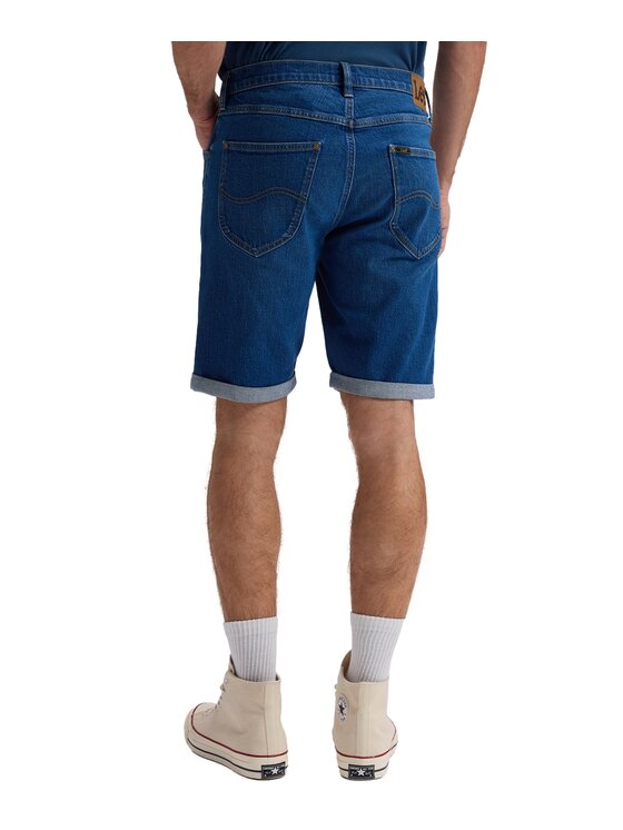 Lee Lee Szorty jeansowe 5 Pocket Short Niebieski Regular Fit