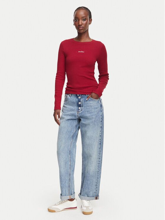Guess Jeans Guess Jeans Bluse W6YP14 K3821 Dunkelrot Slim Fit