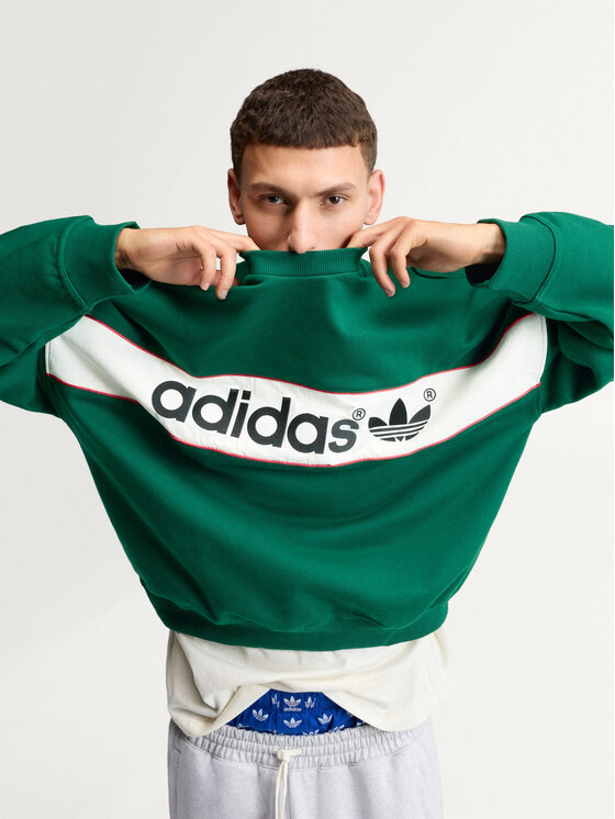 adidas adidas Bluza 172441 Zielony ciemny Oversize