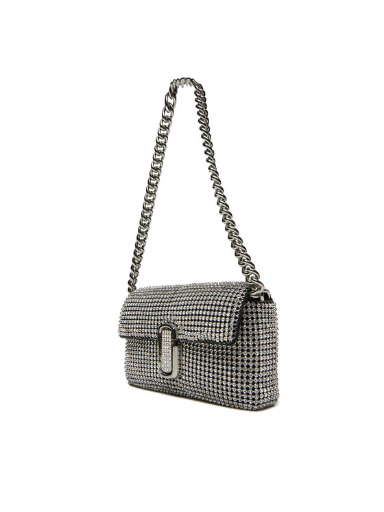 Marc Jacobs Marc Jacobs Ročna torba The Rhinestone J Marc Mini Shoulder Bag H912M06RE22 Srebrna