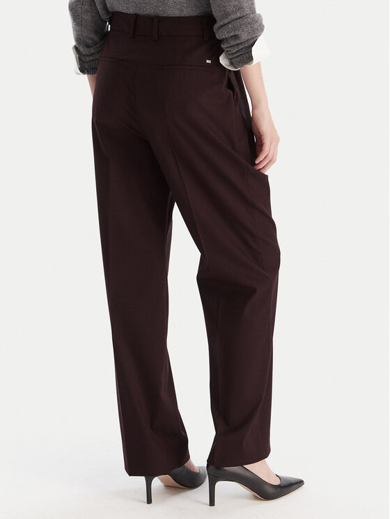 Tommy Hilfiger Tommy Hilfiger Kalhoty z materiálu WW0WW48358 Bordó Relaxed Fit