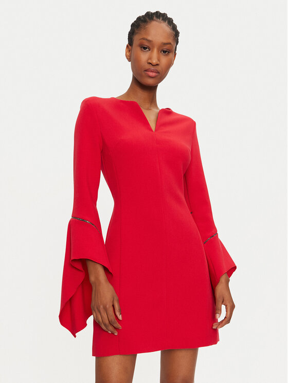 Rinascimento Rinascimento Koktel haljina 1000770045934 Crvena Regular Fit