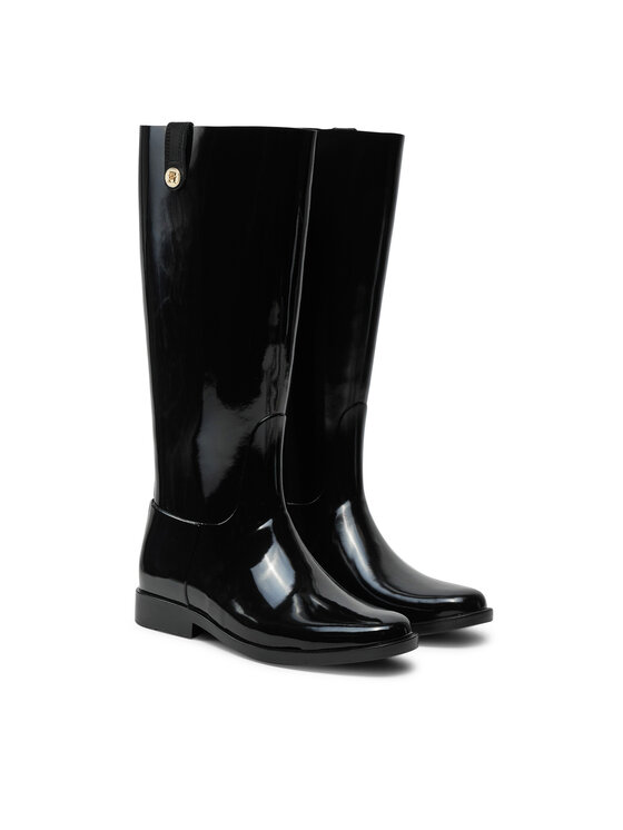 Tommy Hilfiger Tommy Hilfiger Gummistiefel Th Stud Rubber Long Rainboot FW0FW08185 Schwarz