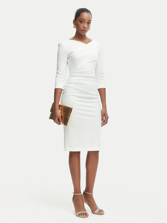 Rinascimento Rinascimento Abito da cocktail CFC0127699003 Bianco Slim Fit