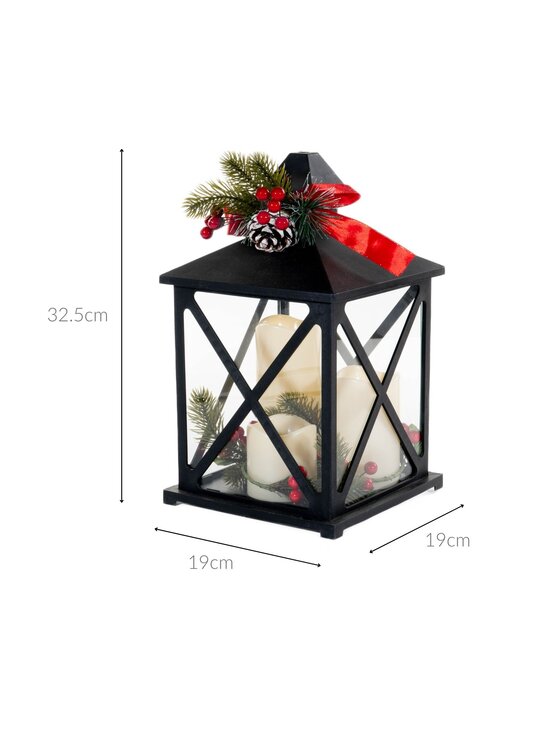 MIAhome MIAhome Lampion STROIK LED z ozdobami Czarny