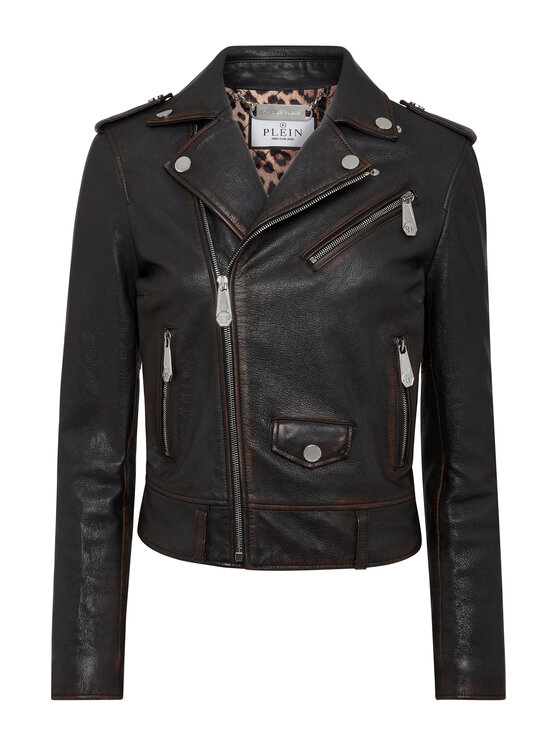 PHILIPP PLEIN PHILIPP PLEIN Kurtka skórzana 15553 Czarny