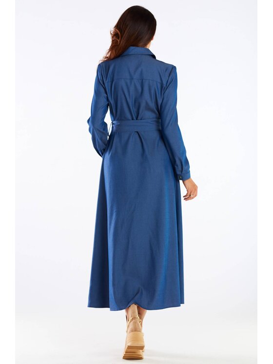 Awama Awama Letné šaty A451 Modrá Basic Fit