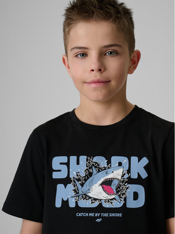4F 4F T-Shirt WAVE RIDERS CLUB Czarny Regular Fit