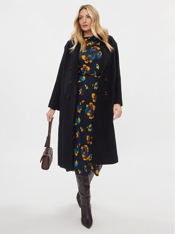 MAX&Co. MAX&Co. Gyapjú kabát Elemento 70140523 Sötétkék Relaxed Fit
