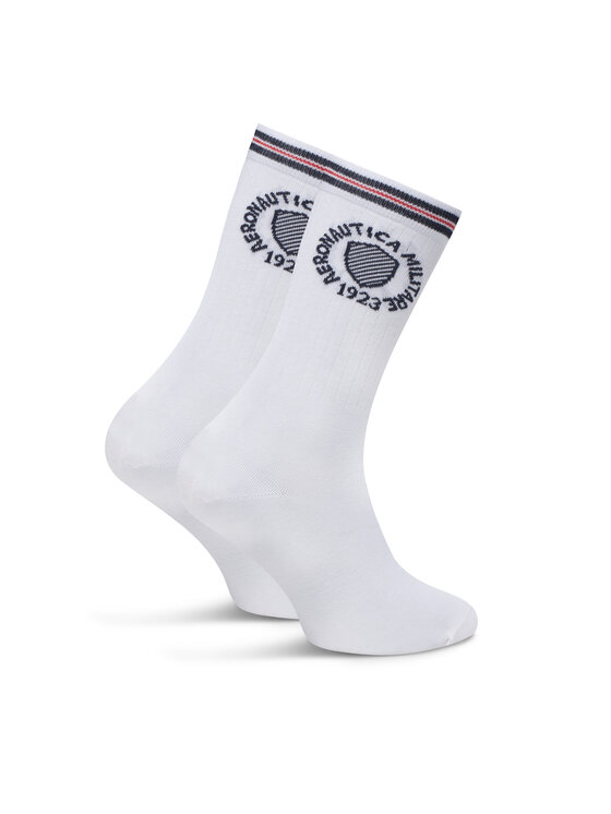 Aeronautica Militare Aeronautica Militare Visoke unisex čarape 251CZ015DL561 Bijela