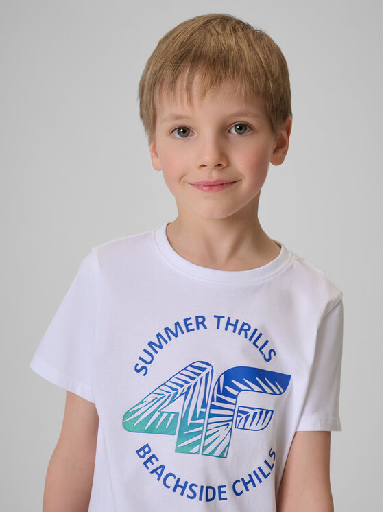4F 4F T-Shirt BEACHSIDE CHILL Biały Loose Fit