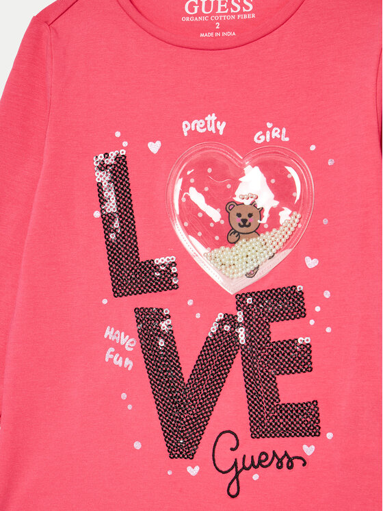 Guess Guess Bluse K4BI11 J1314 Rosa Regular Fit