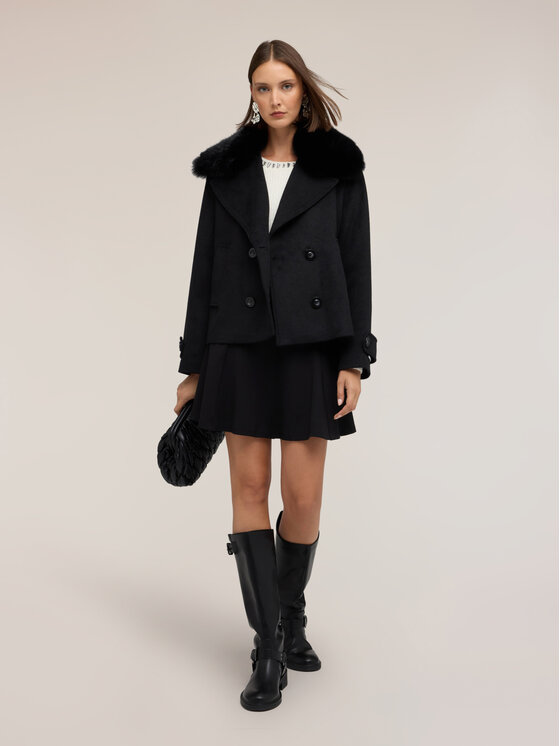 Motivi Motivi Cappotto invernale R031W000209N033 Nero Boxy Fit