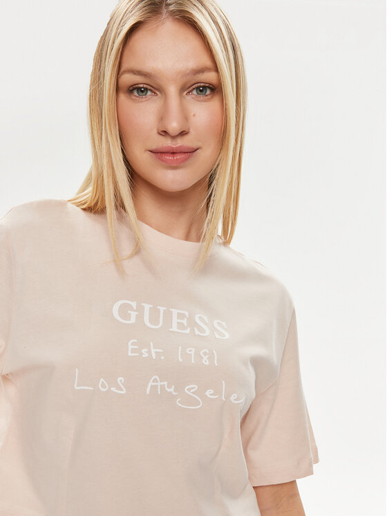 Guess Guess T-Shirt Dakota V4GI13 JA914 Béžová Boxy Fit