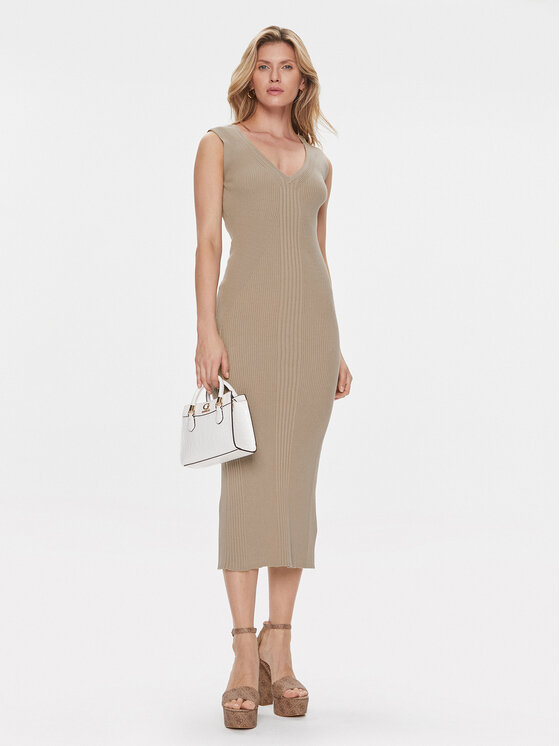 Guess Guess Трикотажна сукня Marie W4RK35 Z3C71 Бежевий Bodycon Fit