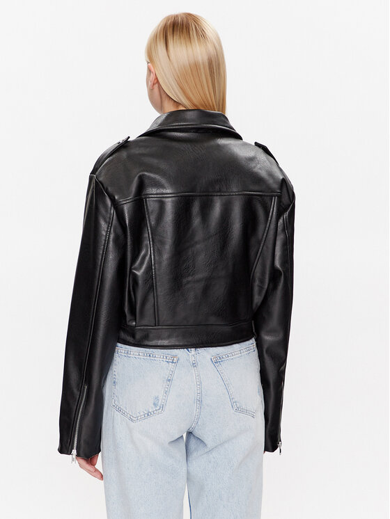 Gina Tricot Gina Tricot Bunda z imitace kůže Amalia 19206 Černá Regular Fit