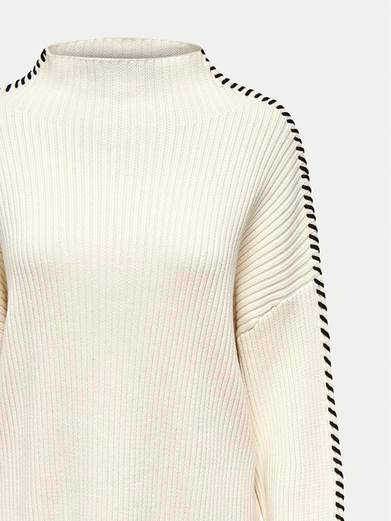ONLY ONLY Krekls ar augstu apkakli Queenie 15330680 Bēšs Loose Fit