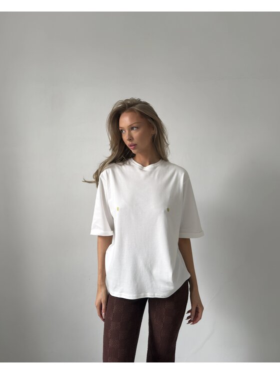 Le Songe Le Songe T-Shirt PISTACHIO Biały Oversize