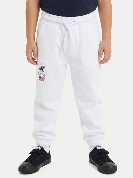 Beverly Hills Polo Club Spodnie dresowe P-SS26B-TF0033K Biały Regular Fit