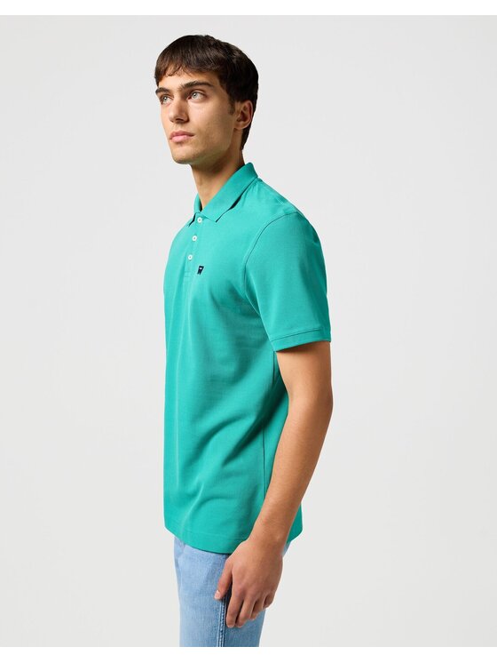 Wrangler Wrangler T-Shirt POLO SHIRT Zielony Regular Fit