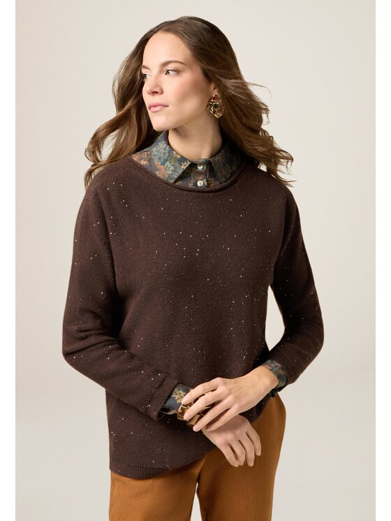 Oltre Oltre Maglione M128E002128N022 Marrone Regular Fit