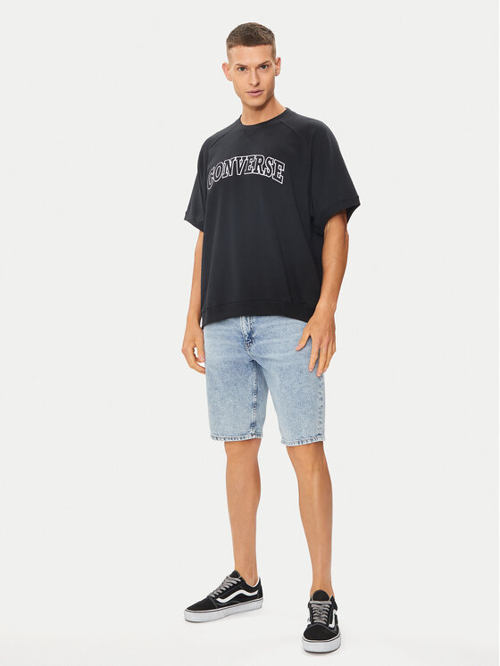 Converse Converse Marškinėliai M Retro Chuck Ss Crew 10026428-A01 Juoda Regular Fit