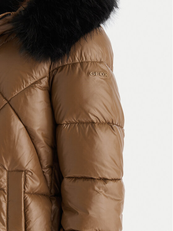 Geox Geox Zimní bunda Backsie W5628S T3121 F5212 Hnědá Oversize
