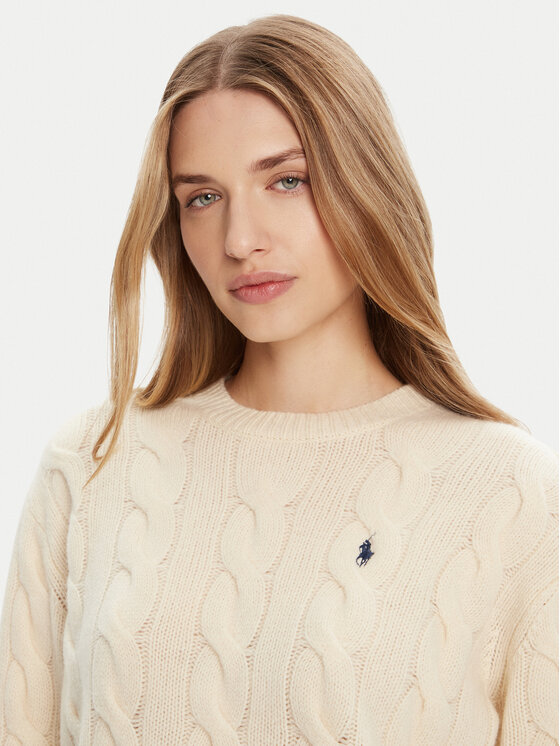Polo Ralph Lauren Polo Ralph Lauren Sweter 211A91216002 Écru Straight Fit
