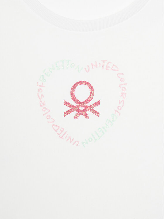 United Colors Of Benetton United Colors Of Benetton T-krekls 3I1XG10HU Balts Regular Fit