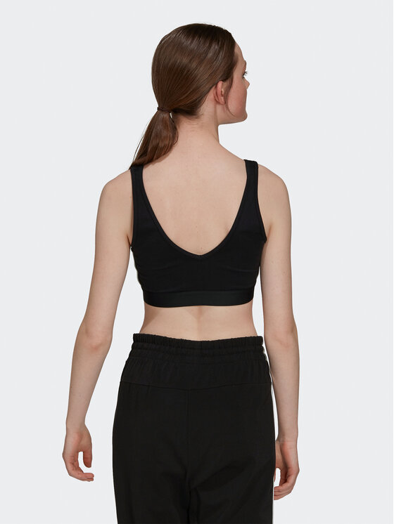 adidas adidas Φανελάκι τεχνικό Essentials 3-Stripes Crop Top With Removable Pads GS1343 Μαύρο